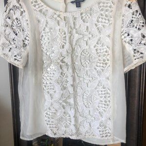 Sheer Eyelet Tee